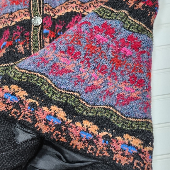 Icelandic Design | Vibrant Wool Button Up Sweater Coat AS-IS | Med/Large - Picture 5 of 12